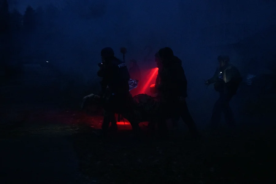 Nighttime evacuation drills to named evacuation point. Gentofte, Denmark.